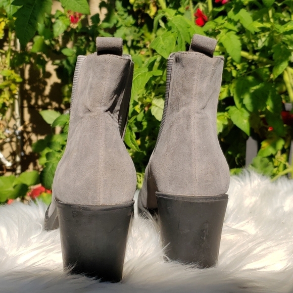 London Rebel Chelsea Platform Ankle Boots In Gray - Picture 6 of 11